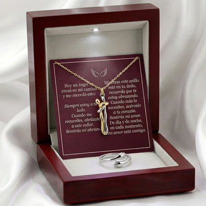 Collar y Anillo Abrazo Infinito