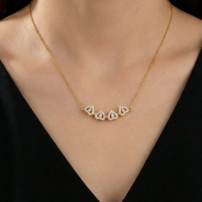 “Para Mi Hija” – Collar Trébol con Anillo Corazón