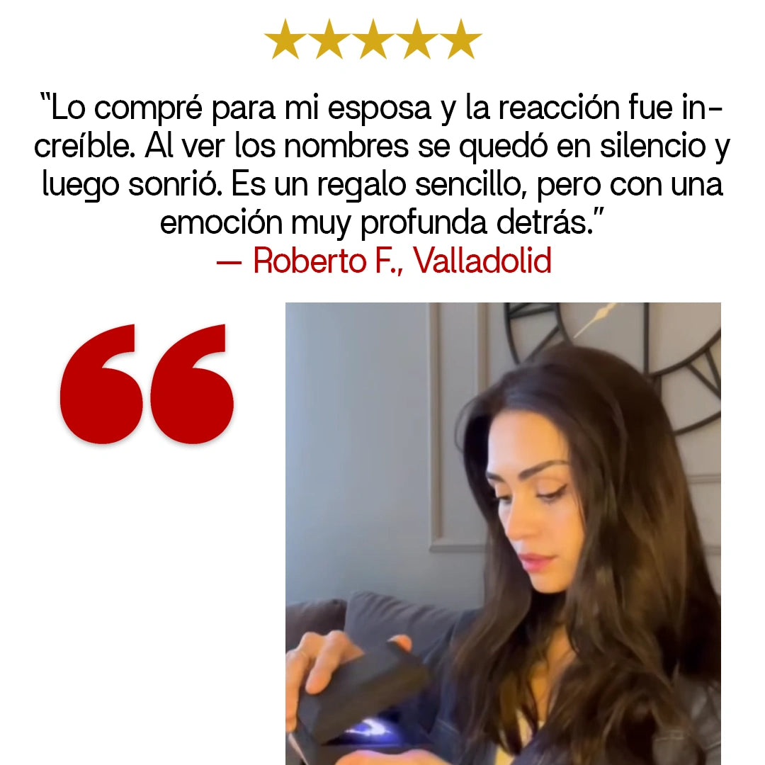 “Para Mi Esposa” Collar Corazón con un Nombre en Cada Cuenta