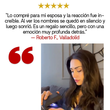 “Para Mi Esposa” Collar Corazón con un Nombre en Cada Cuenta