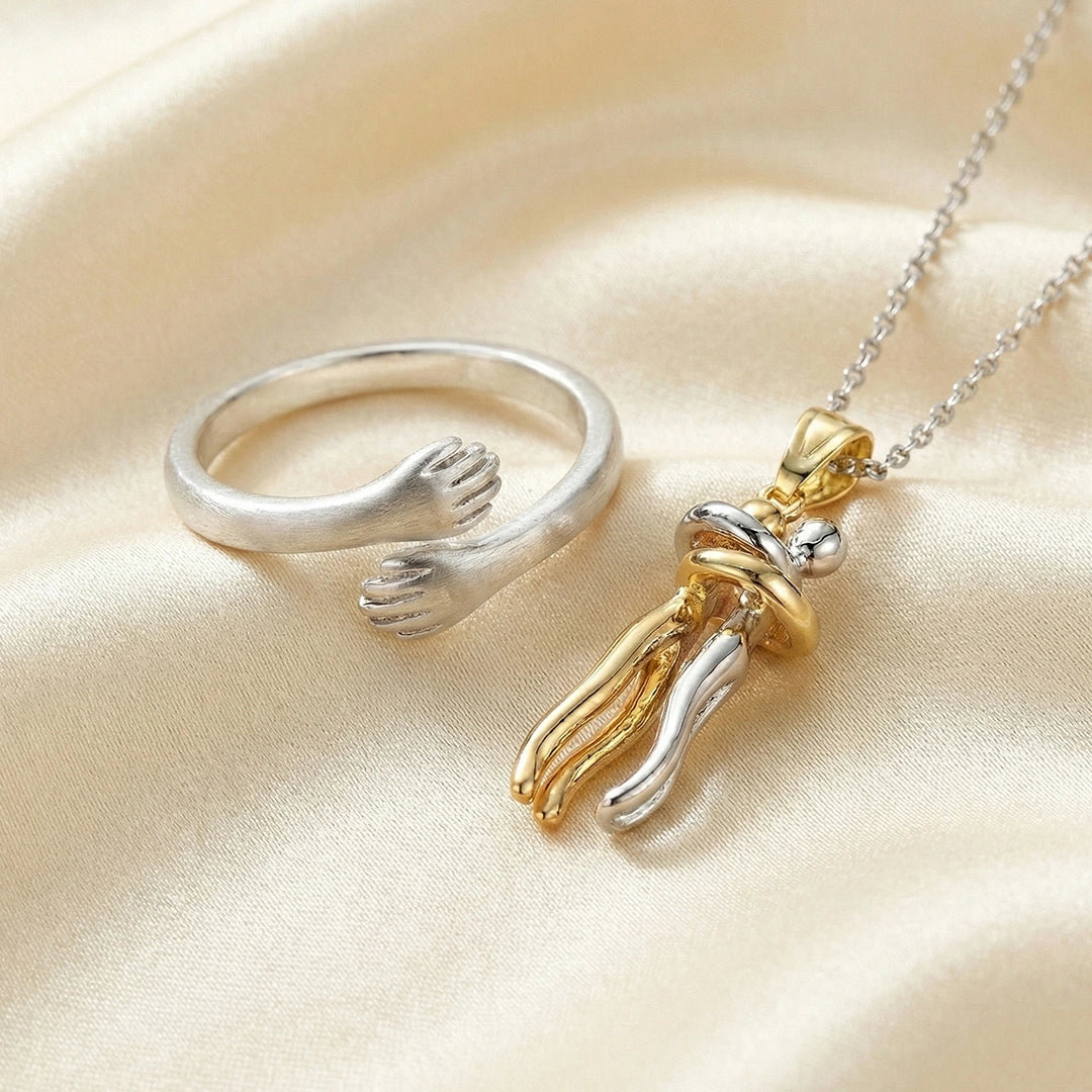 Collar y Anillo Abrazo Infinito