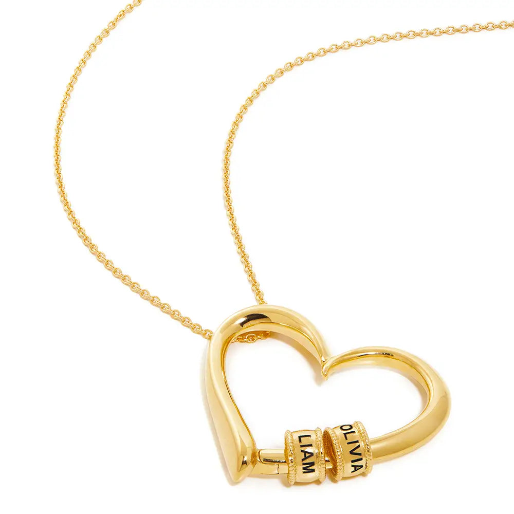 “Para Mi Esposa” Collar Corazón con un Nombre en Cada Cuenta