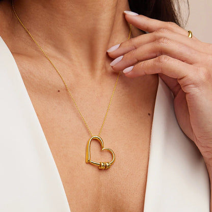“Para Mi Esposa” Collar Corazón con un Nombre en Cada Cuenta